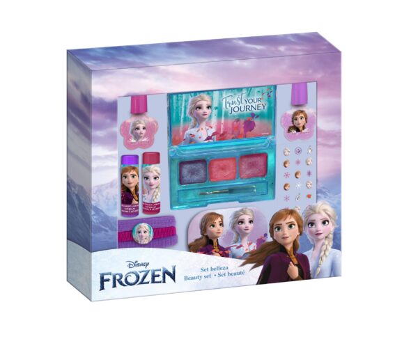 Frozen Set 2 Oje + 2 Balsam Buze+ Luciu Buze Cu Pensula + Pila+ Puf De Par + Decoratiuni
