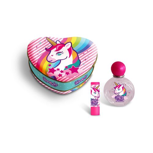 Unicorn Caseta Metal Inima Apa Toaleta +balsam Buze