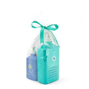 Pachet PROMO Gel de dus Oasis 1L + Gel de curățarea feței + GRATUIT Gel igienă intimă Tropical Papaya