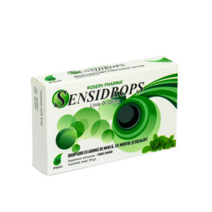 Sensidrops cu aroma de mentol si eucalipt fara zahar, 36 pastile, Sensidrops