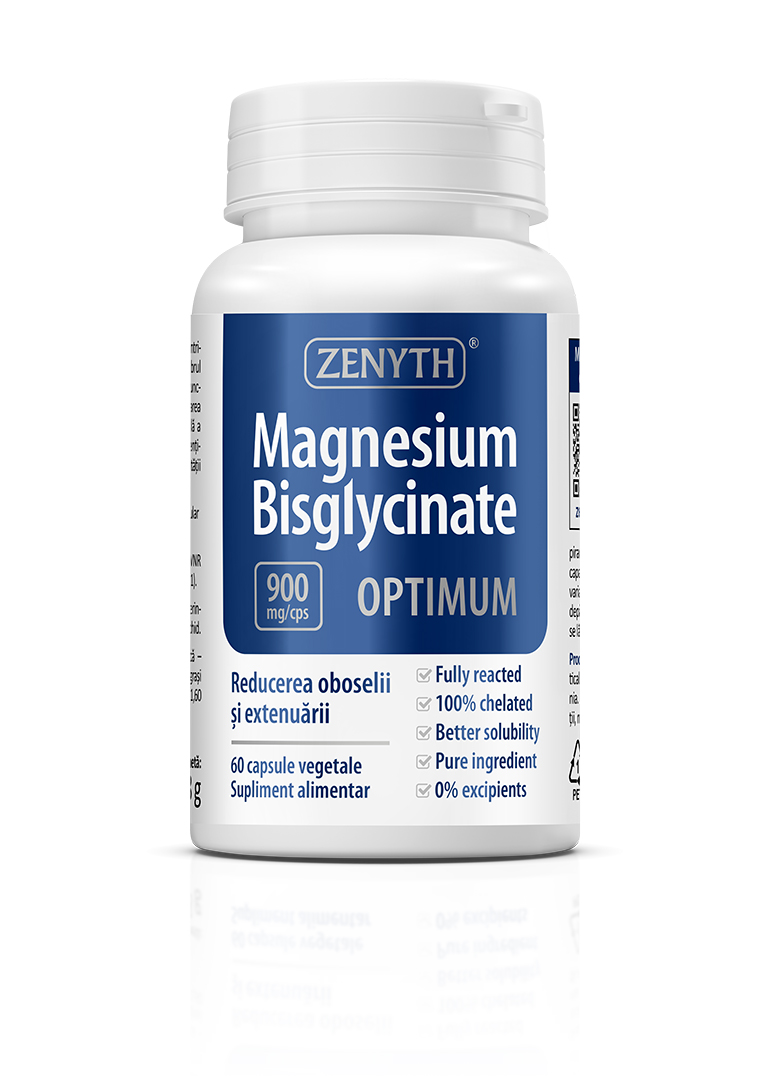 Magneziu Bisglycinat Optimum 900 mg, 60 capsule