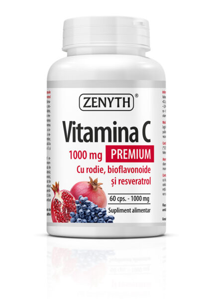 Vitamina C Premium 1000 mg cu rodie, bioflavonoide si resveratrol, Zenyth, Zenyth