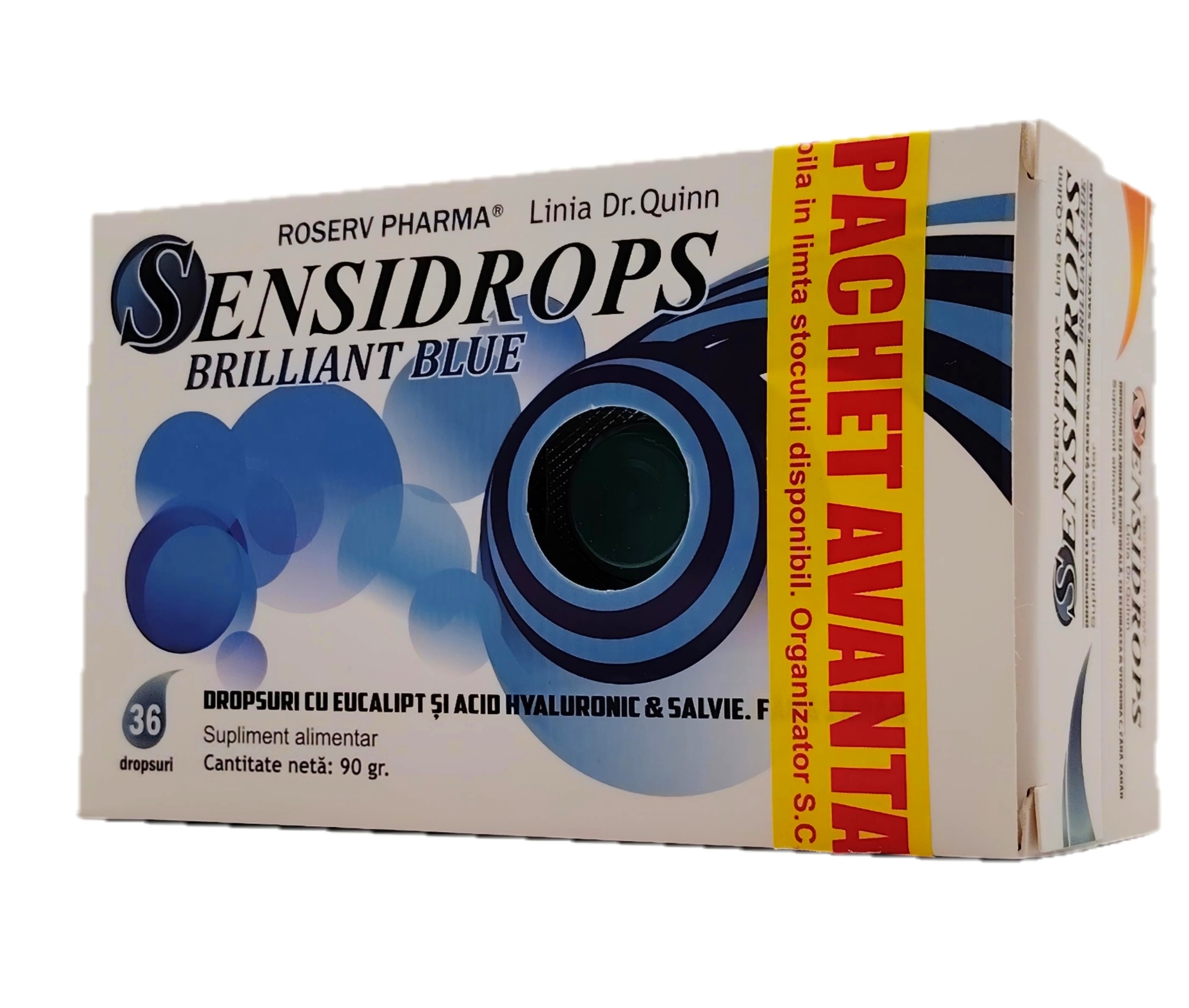 Pachet Avantajos Sensidrops Brilliant Blue*36+Portocala, Echinaceea&Vitamina C*36, Sensidrops