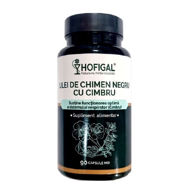 Ulei de Chimen Negru cu Cimbru , 90 cps moi, Hofigal